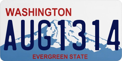 WA license plate AUG1314
