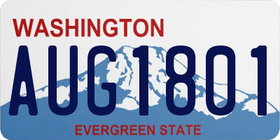 WA license plate AUG1801