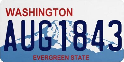 WA license plate AUG1843