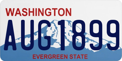 WA license plate AUG1899