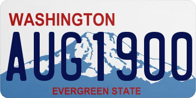 WA license plate AUG1900