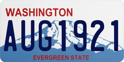 WA license plate AUG1921