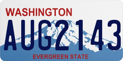 WA license plate AUG2143