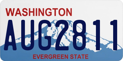 WA license plate AUG2811