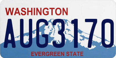 WA license plate AUG3170