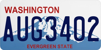 WA license plate AUG3402