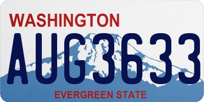 WA license plate AUG3633