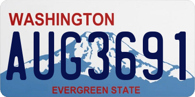 WA license plate AUG3691