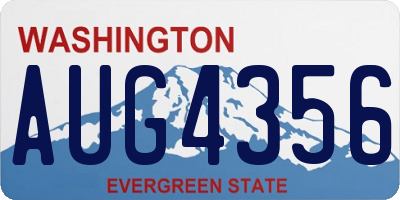 WA license plate AUG4356