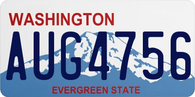 WA license plate AUG4756
