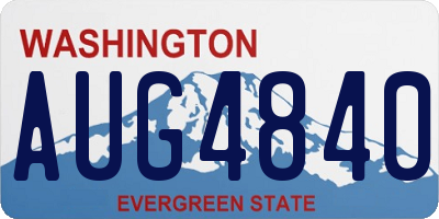 WA license plate AUG4840