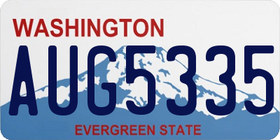 WA license plate AUG5335