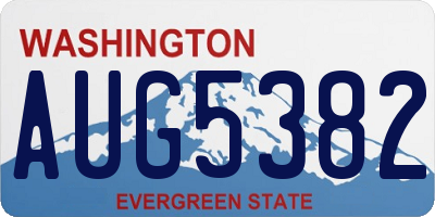 WA license plate AUG5382