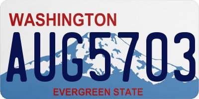 WA license plate AUG5703