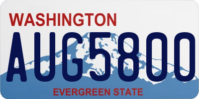 WA license plate AUG5800