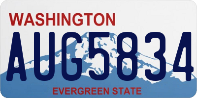 WA license plate AUG5834