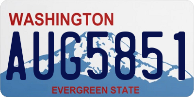 WA license plate AUG5851