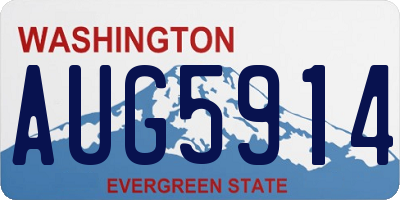 WA license plate AUG5914