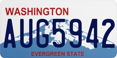 WA license plate AUG5942