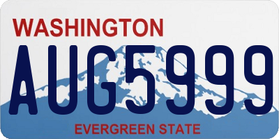 WA license plate AUG5999