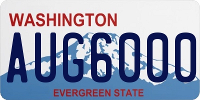 WA license plate AUG6000