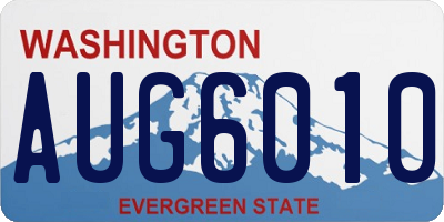 WA license plate AUG6010