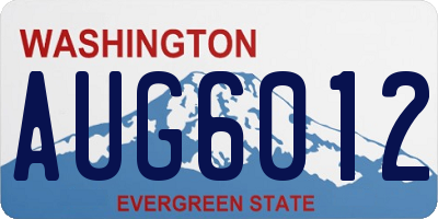 WA license plate AUG6012