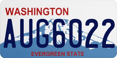 WA license plate AUG6022