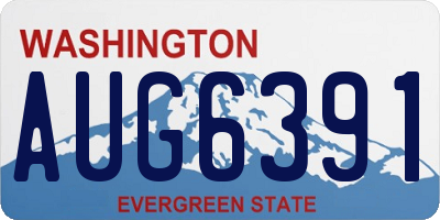 WA license plate AUG6391