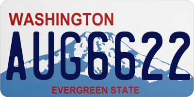WA license plate AUG6622