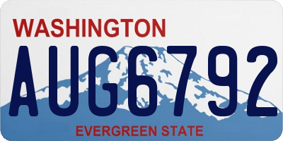 WA license plate AUG6792