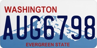WA license plate AUG6798