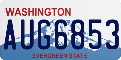 WA license plate AUG6853