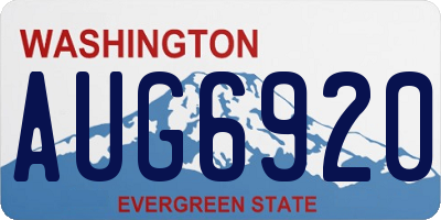 WA license plate AUG6920
