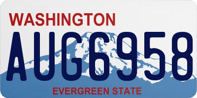WA license plate AUG6958