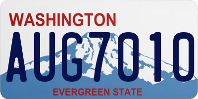 WA license plate AUG7010