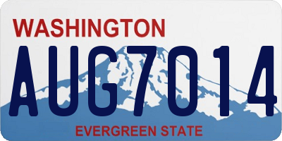 WA license plate AUG7014