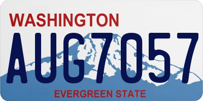 WA license plate AUG7057