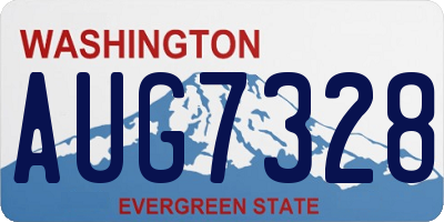 WA license plate AUG7328