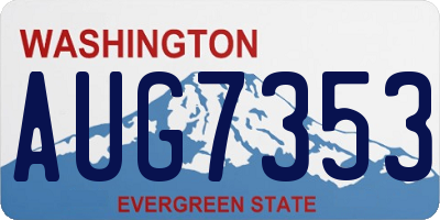 WA license plate AUG7353