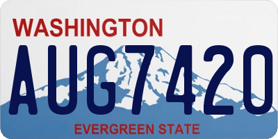 WA license plate AUG7420
