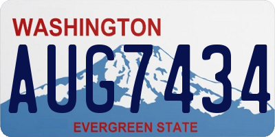 WA license plate AUG7434