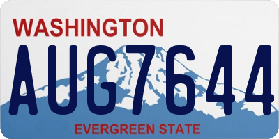 WA license plate AUG7644