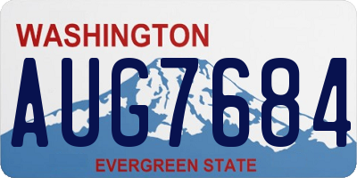 WA license plate AUG7684