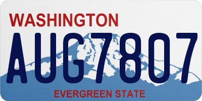 WA license plate AUG7807