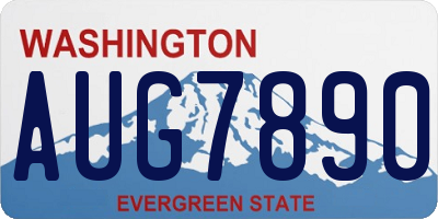 WA license plate AUG7890