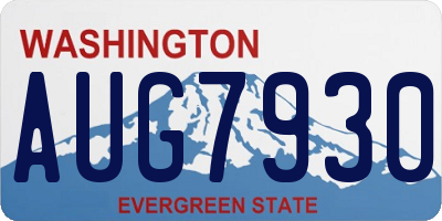 WA license plate AUG7930
