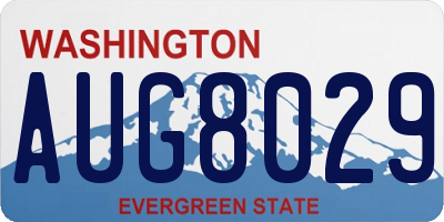 WA license plate AUG8029