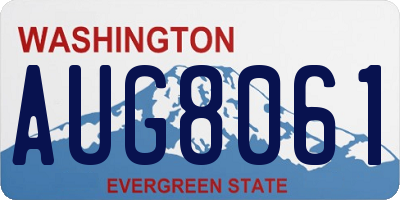 WA license plate AUG8061