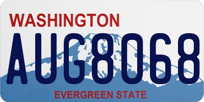 WA license plate AUG8068
